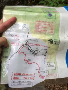 百名山の両神山 山中さんの地図